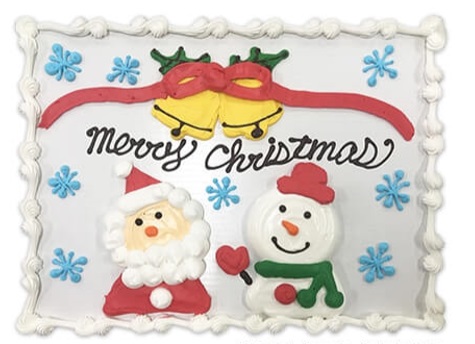 2018年ハーフシートケーキクリスマスデザイン