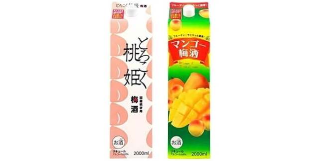 中田食品 桃姫桃たっぷり梅酒 マンゴー梅酒各2L